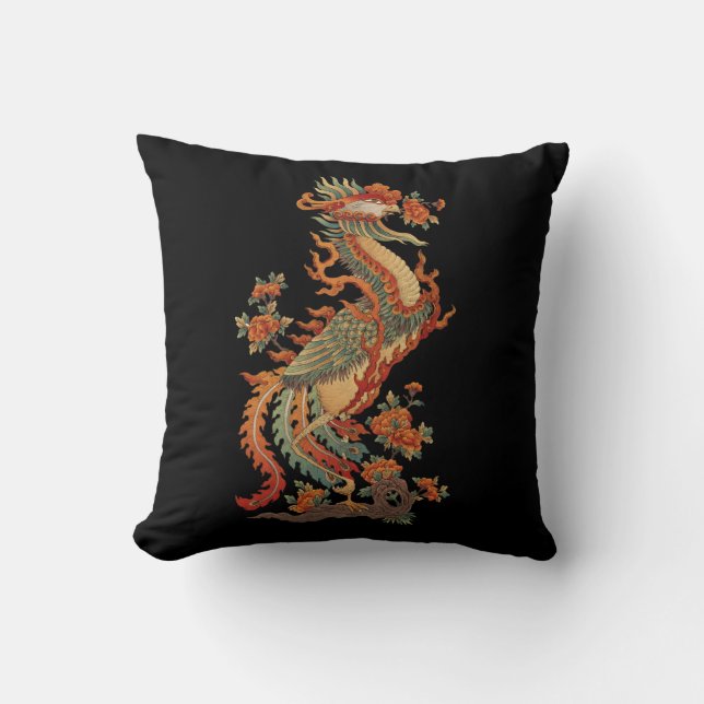 Phoenix Feng Chinese Sacred Animal Cushion (Front)
