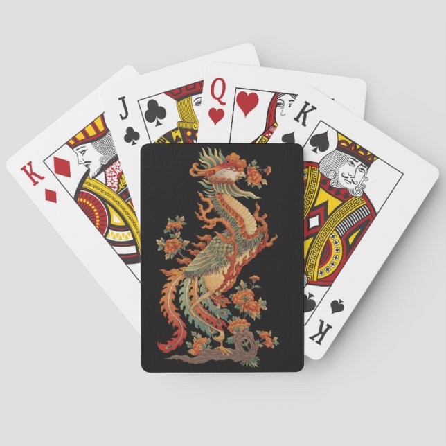 Phoenix Feng Chinese Sacred Animal Playing Cards (Back)