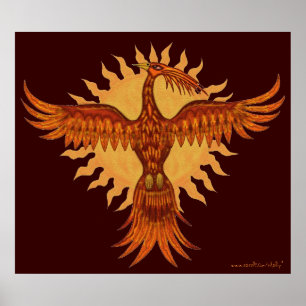 Phoenix fire bird cool art poster design