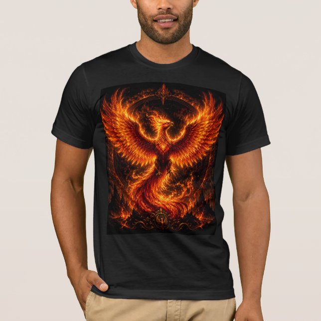 Phoenix Fire Bird Fantasy Art T-Shirt (Front)