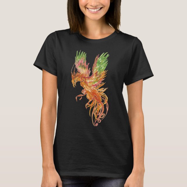 Phoenix Fire Bird From the Ashes I Rise Phoenix T-Shirt (Front)
