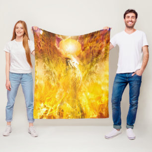 Phoenix Fire Bird TRANSMUTATION Fleece Blanket