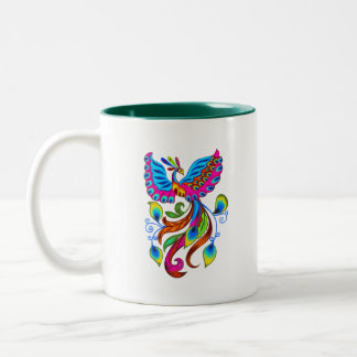 Phoenix fire bird Two-Tone coffee mug