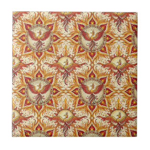 Phoenix Fire Mandala Spiritual Design Pattern Art Tile