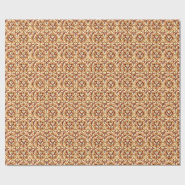 Phoenix Fire Mandala Spiritual Design Pattern Art Wrapping Paper (Flat)