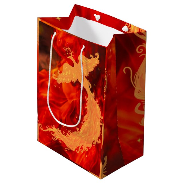 Phoenix & Fire Medium Gift Bag (Front Angled)