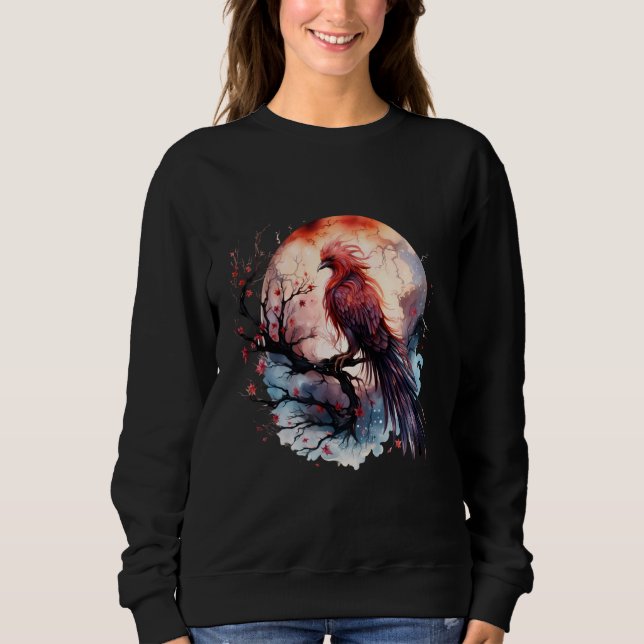 Phoenix Fire Phoenix Bird Mythical Bird Moon Sakur Sweatshirt (Front)