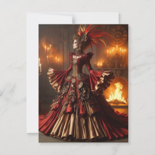 Phoenix Fire Queen Steampunk Victorian Industrial Postcard