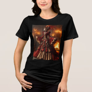 Phoenix Fire Queen Steampunk Victorian Industrial Tri-Blend Shirt