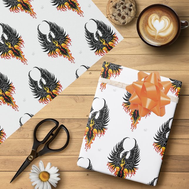 Phoenix Firebird Tribal Flames Wrapping Paper (Creator Uploaded)