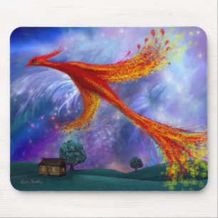 Phoenix Flying at Night Mouse Pad