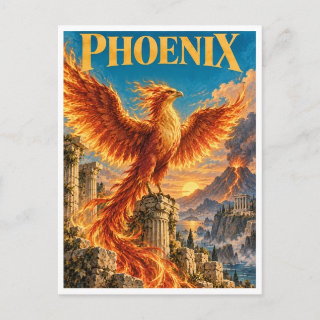 Phoenix, Gothic Fantasy Monster Postcard (Front)