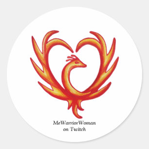 Phoenix Heart, MeWarriorWoman on Twitch Classic Round Sticker