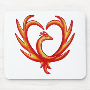 Phoenix Heart Mouse Pad