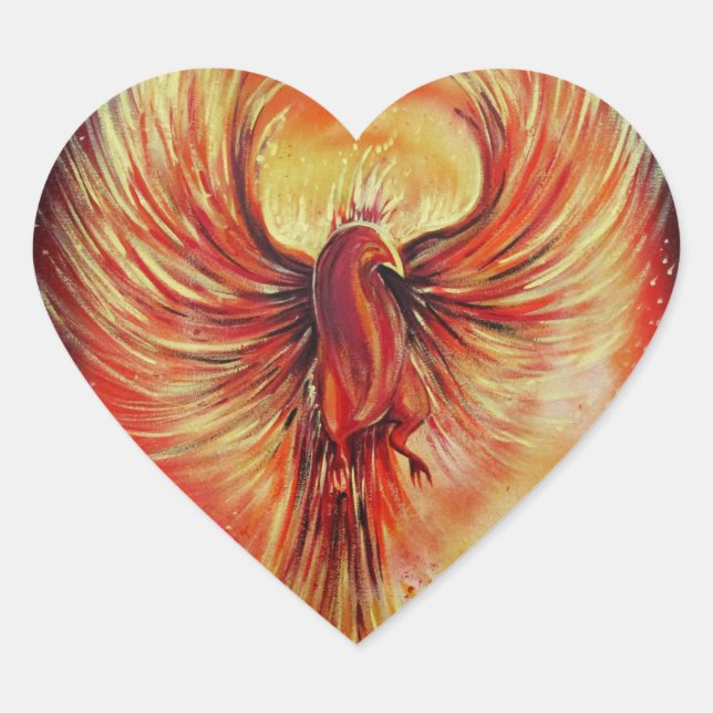 Phoenix Heart Sticker (Front)