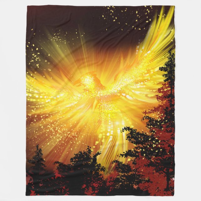 Phoenix in Flight Fleece Blanket (Front)