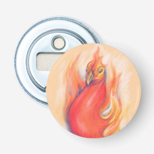 Phoenix in the Flames Pastel Art Bottle Opener