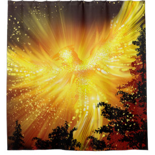 Phoenix in Trees Shower Curtain