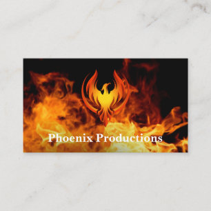 Phoenix Logo Fire Background Business Card