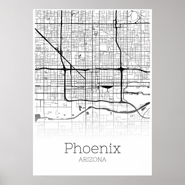 Phoenix Map - Arizona AZ - City Map Poster (Front)