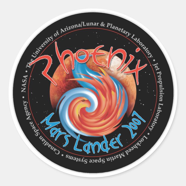 Phoenix Mission Patch Classic Round Sticker (Front)