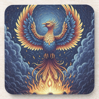 Phoenix: mystical world, symbol of good fortune coaster