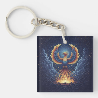 Phoenix: mystical world, symbol of good fortune key ring