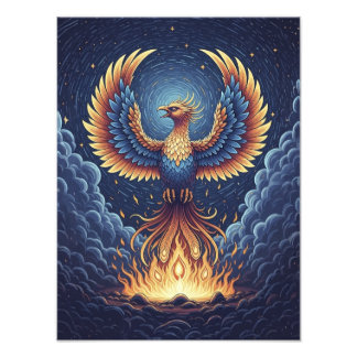 Phoenix: mystical world, symbol of good fortune photo print