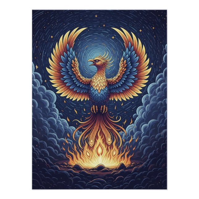 Phoenix: mystical world, symbol of good fortune poster (Front)