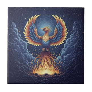 Phoenix: mystical world, symbol of good fortune tile