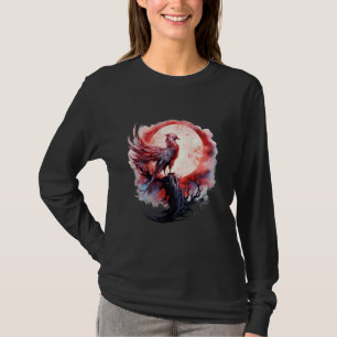 Phoenix Mythical Bird Moon Fire Phoenix Bird Sakur T-Shirt