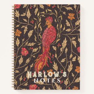 Phoenix Mythical Creature Crimson Red Notebook