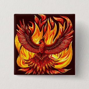 Phoenix mythological immortal Creature 15 Cm Square Badge