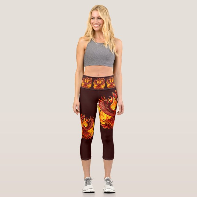 Phoenix mythological immortal Creature Capri Leggings (Front)