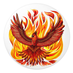 Phoenix mythological immortal Creature Ceramic Knob