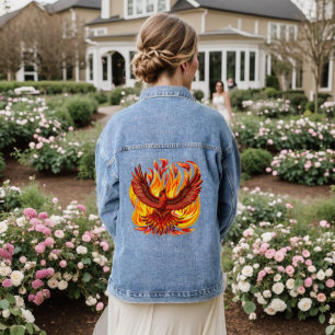 Phoenix mythological immortal Creature Denim Jacket