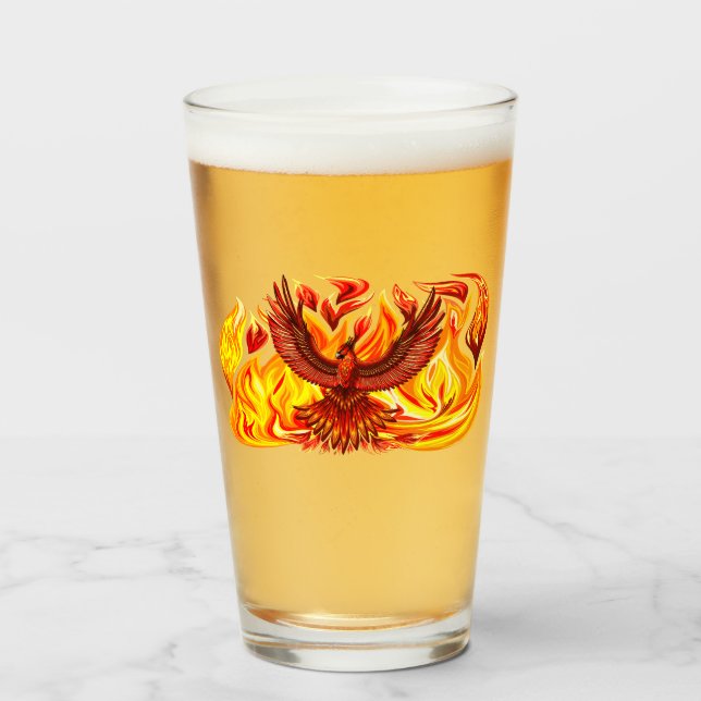 Phoenix mythological immortal Creature Glass (Front Filled)
