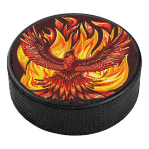 Phoenix mythological immortal Creature Hockey Puck