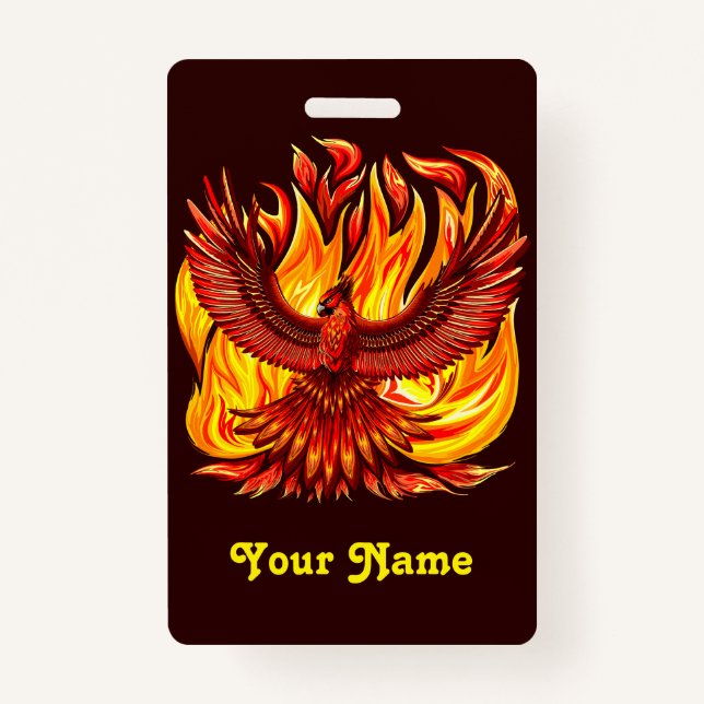 Phoenix mythological immortal Creature ID Badge (Front)