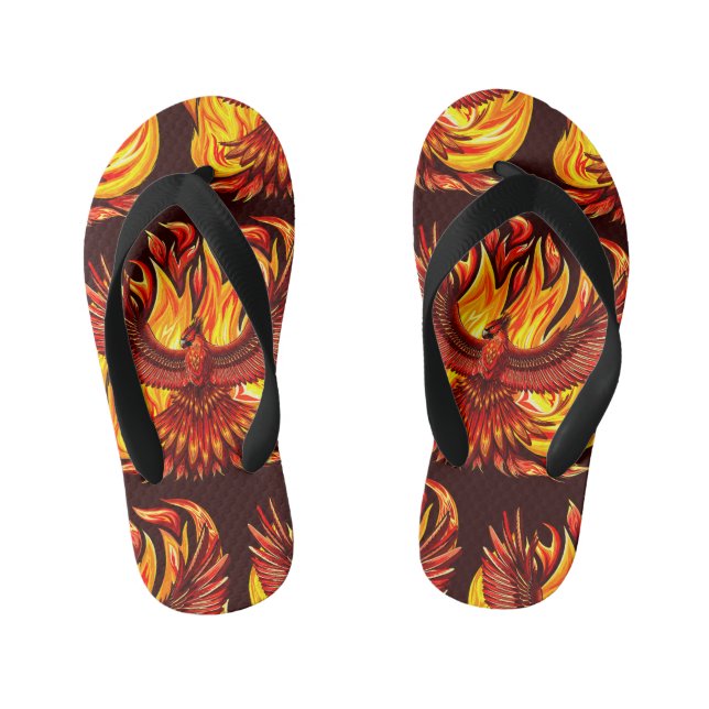 Phoenix mythological immortal Creature Kid's Jandals (Footbed)