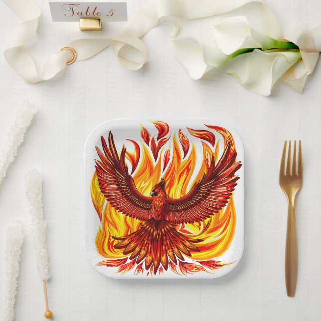Phoenix mythological immortal Creature Paper Plate (Wedding)