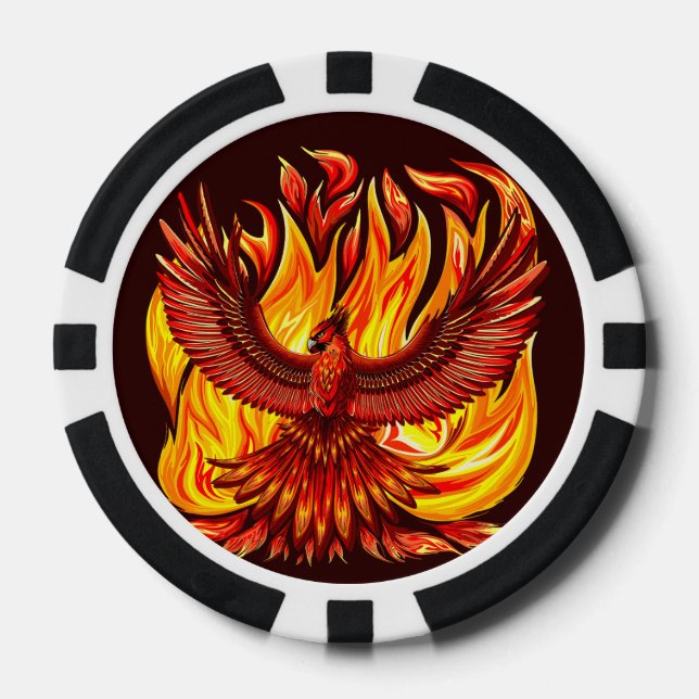 Phoenix mythological immortal Creature Poker Chips (Front)
