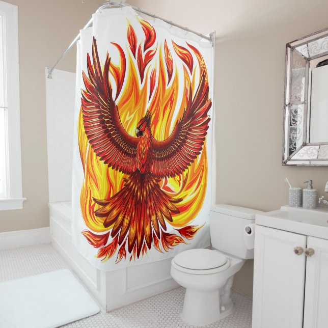 Phoenix mythological immortal Creature Shower Curtain (In Situ)