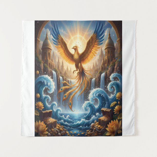 Phoenix of the Azure Temple Tapestry (Front)