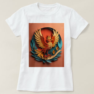 Phoenix Paper Art Design T-shirt 