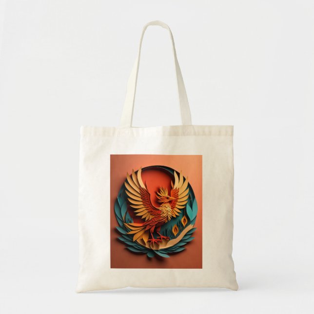 Phoenix Paper Art Design T-shirt  Tote Bag (Front)
