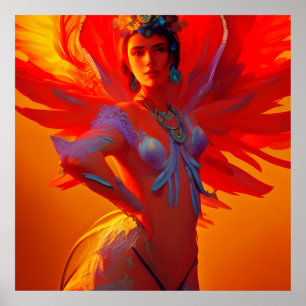 Phoenix Queen Illustration Poster