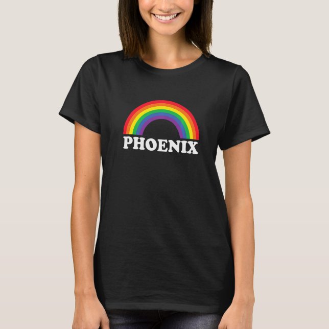 Phoenix Rainbow LGBTQ Gay Pride Lesbians Queer   T-Shirt (Front)