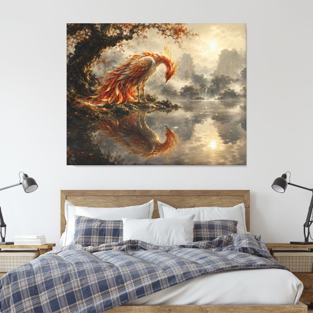 Phoenix Reflection of Silence Canvas Print (Insitu(Bedroom))