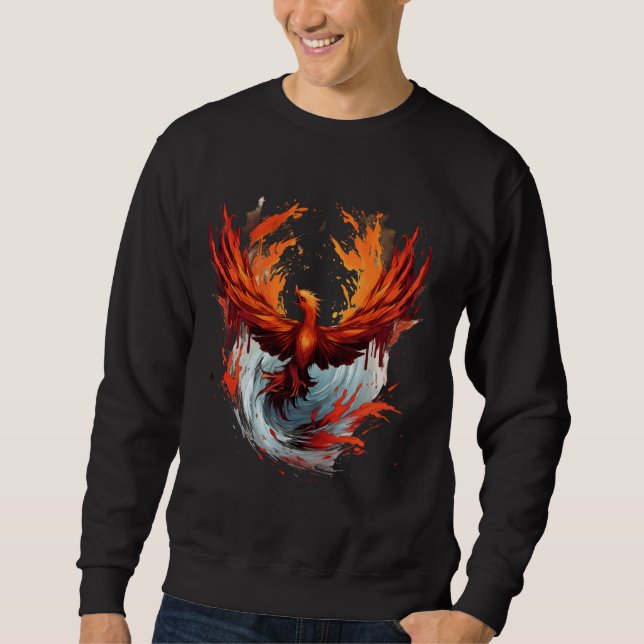 Phoenix Rejuvenation Artwork Firebird Reborn Mythi Sweatshirt (Front)